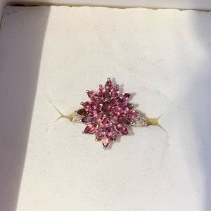 Genuine pink tourmaline sterling silver 925